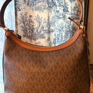 Michael Kors Brown MK Monogram Shoulder Bag